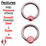LeLuv Eyro Stainless Steel Glans Ring with Preasure Point – Choose Fixed Ball or Disk Design