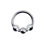 Eyro Stainless Steel Glans Cock Ring with 3 Moveable Balls  - ID 20mm
