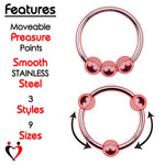 LeLuv Eyro Stainless Steel Penis Glans Rings with Fixed or Adjustable Ball - 9 Sizes for Perfect Fit