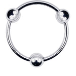 Eyro Stainless Steel Glans Cock Ring with 3 Fixed Balls  - ID 36mm