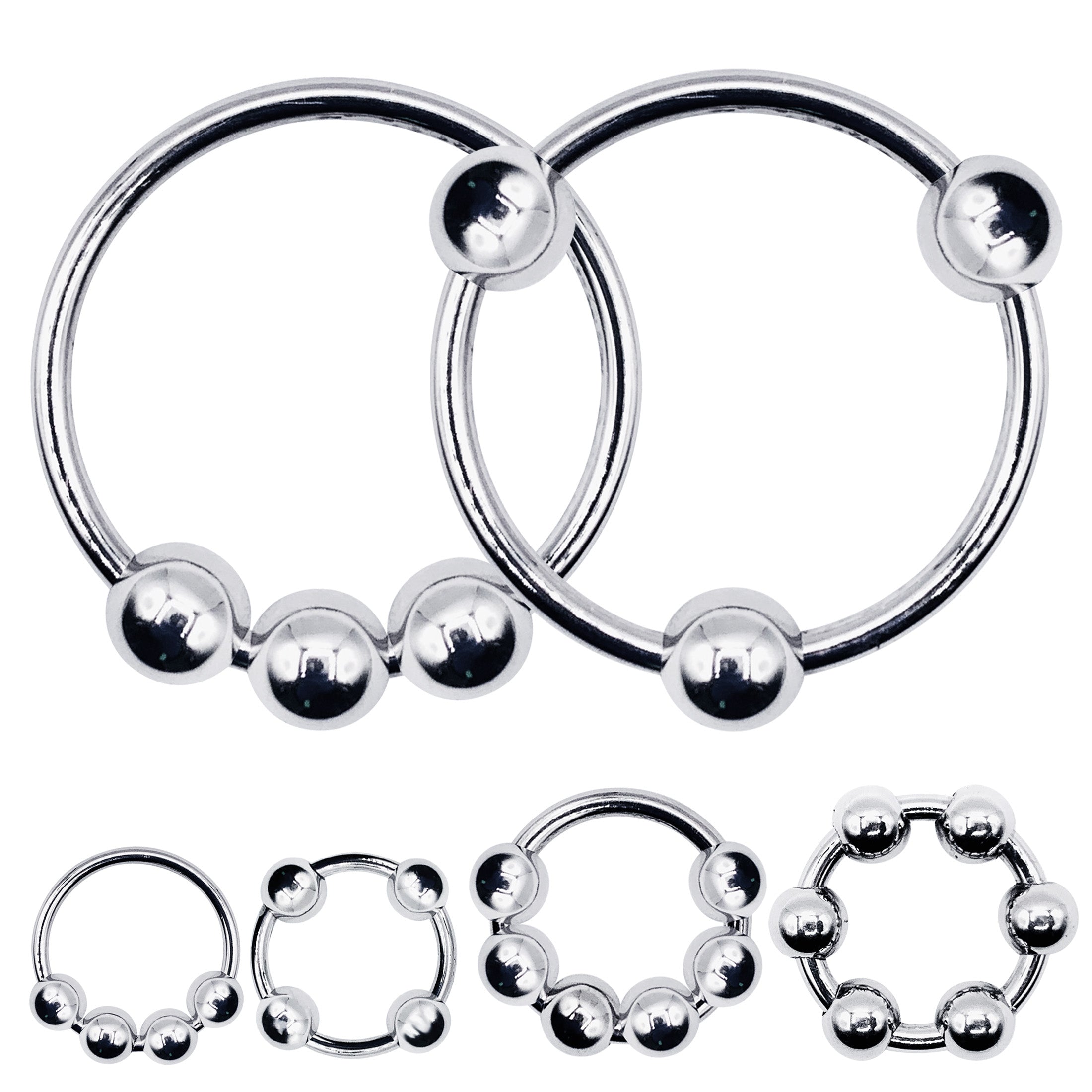 LeLuv Eyro Stainless Steel Penis Glans Rings with Fixed or Adjustable ...