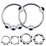 LeLuv Eyro Stainless Steel Penis Glans Rings with Fixed or Adjustable Ball - 9 Sizes for Perfect Fit