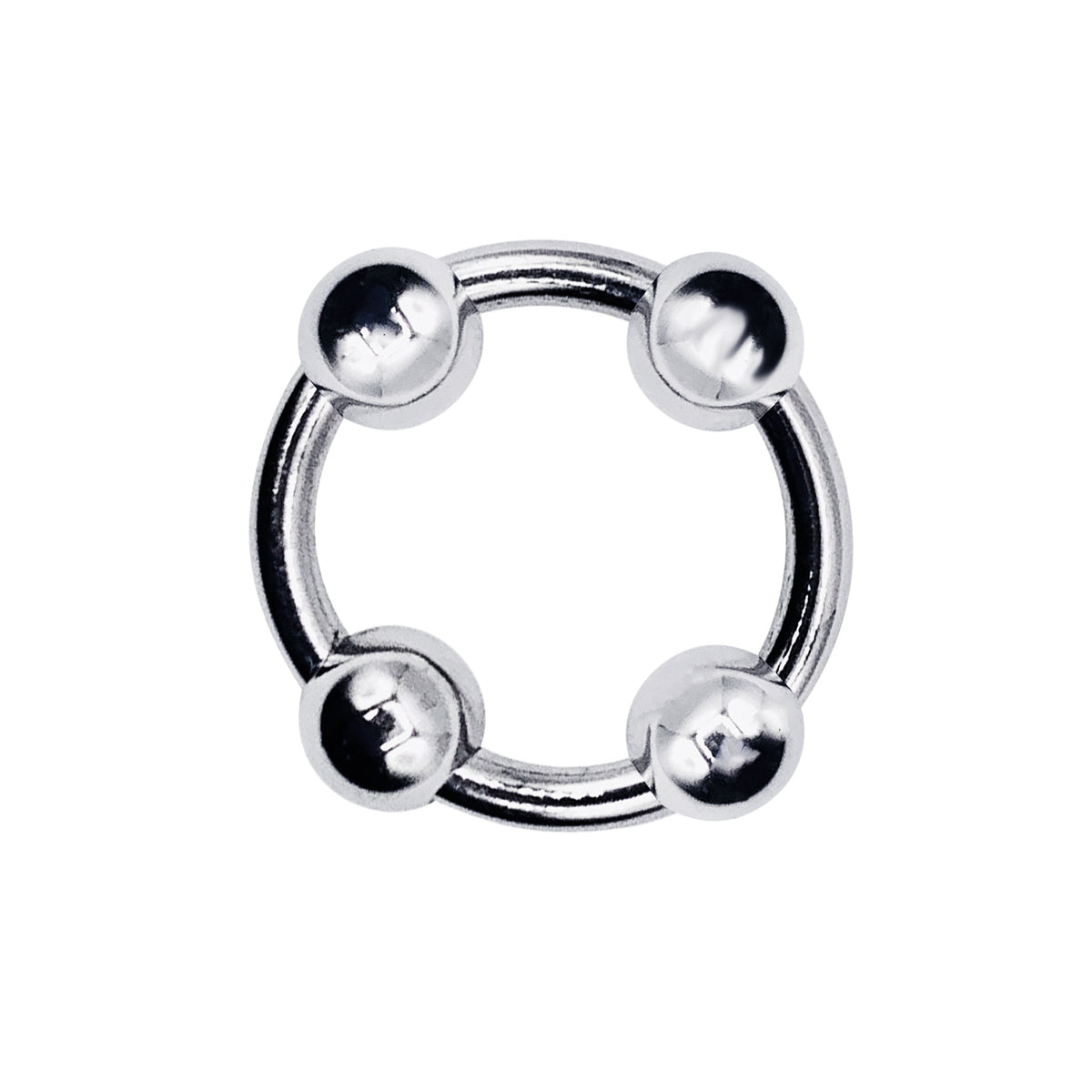 Eyro Stainless Steel Glans Cock Ring with 4 Fixed Balls  - ID 20mm