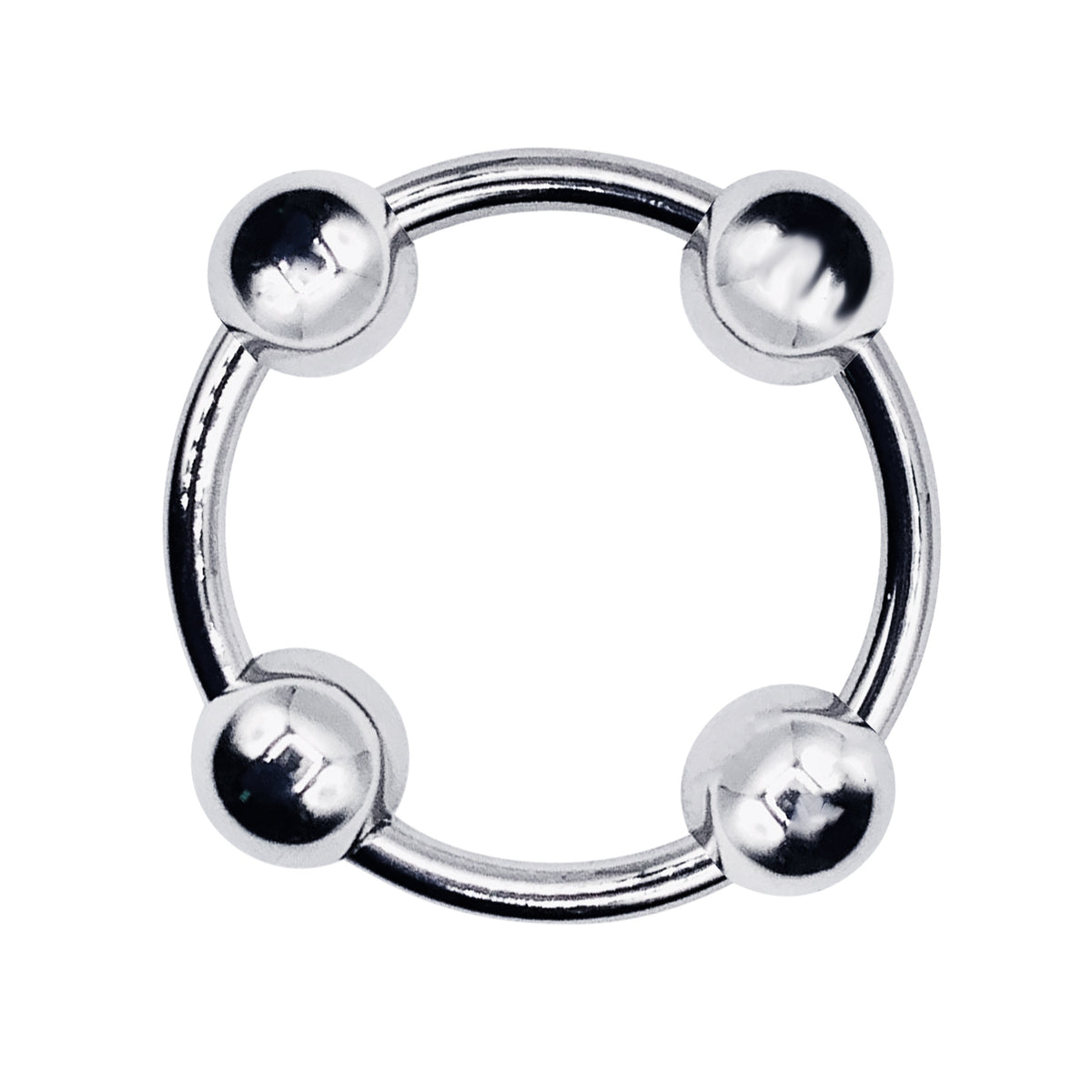 Eyro Stainless Steel Glans Cock Ring with 4 Fixed Balls  - ID 30mm