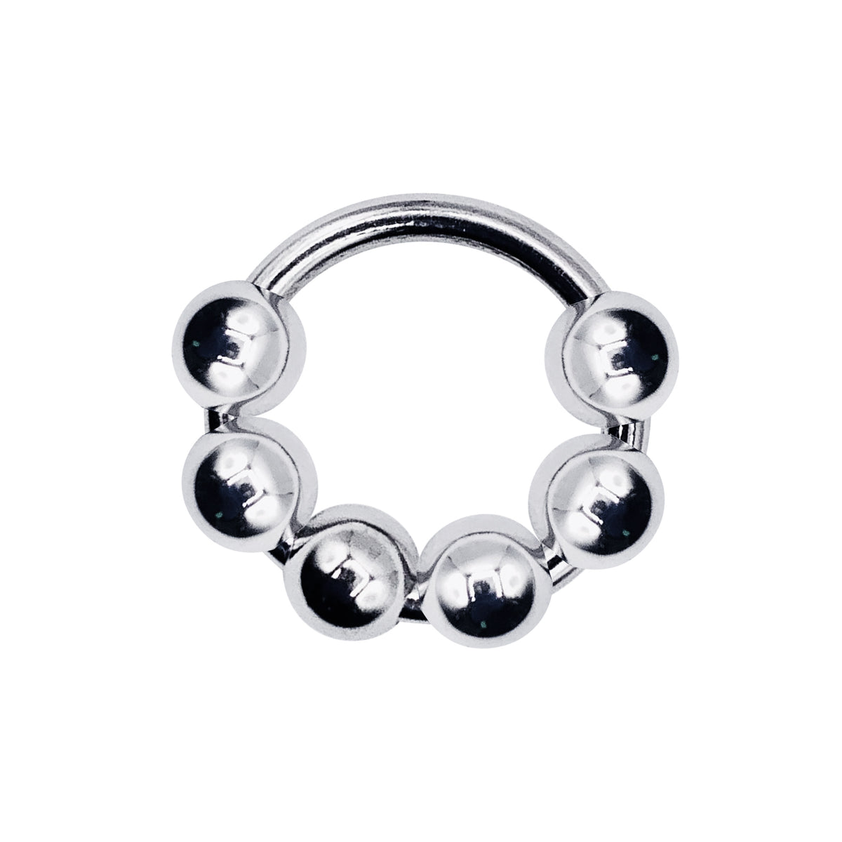 Eyro Stainless Steel Glans Cock Ring with 6 Moveable Balls  - ID 20mm