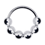 Eyro Stainless Steel Glans Cock Ring with 6 Moveable Balls  - ID 30mm