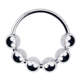 Eyro Stainless Steel Glans Cock Ring with 6 Moveable Balls  - ID 32mm