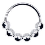 Eyro Stainless Steel Glans Cock Ring with 6 Moveable Balls  - ID 36mm