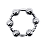 Eyro Stainless Steel Glans Cock Ring with 6 Fixed Balls  - ID 24mm