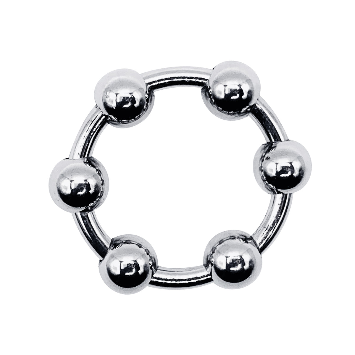 Eyro Stainless Steel Glans Cock Ring with 6 Fixed Balls  - ID 24mm