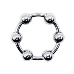 Eyro Stainless Steel Glans Cock Ring with 6 Fixed Balls  - ID 26mm