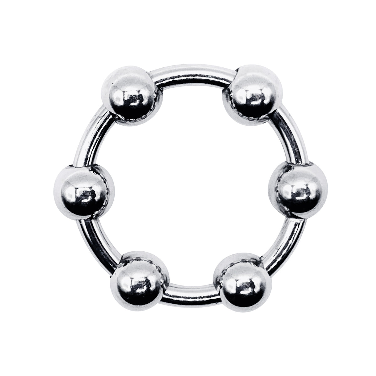 Eyro Stainless Steel Glans Cock Ring with 6 Fixed Balls  - ID 26mm