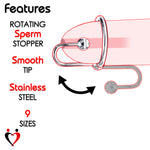 LeLuv Eyro Stainless Steel Glans Ring with Sperm Stopper - 20mm  - 36mm