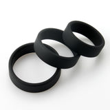 Flat Band-Style Cock Ring 3 Pack - 38mm/43mm/48mm Black
