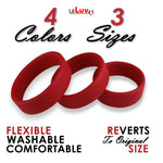 Flat Band-Style Cock Ring 3-Pack 38mm (1.5"), 43mm (1.7") and 48mm (1.9")