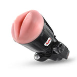 Male Masturbator Handheld Realistic LIPS Texture in Black Case with Rechargable Vibrating Bullet