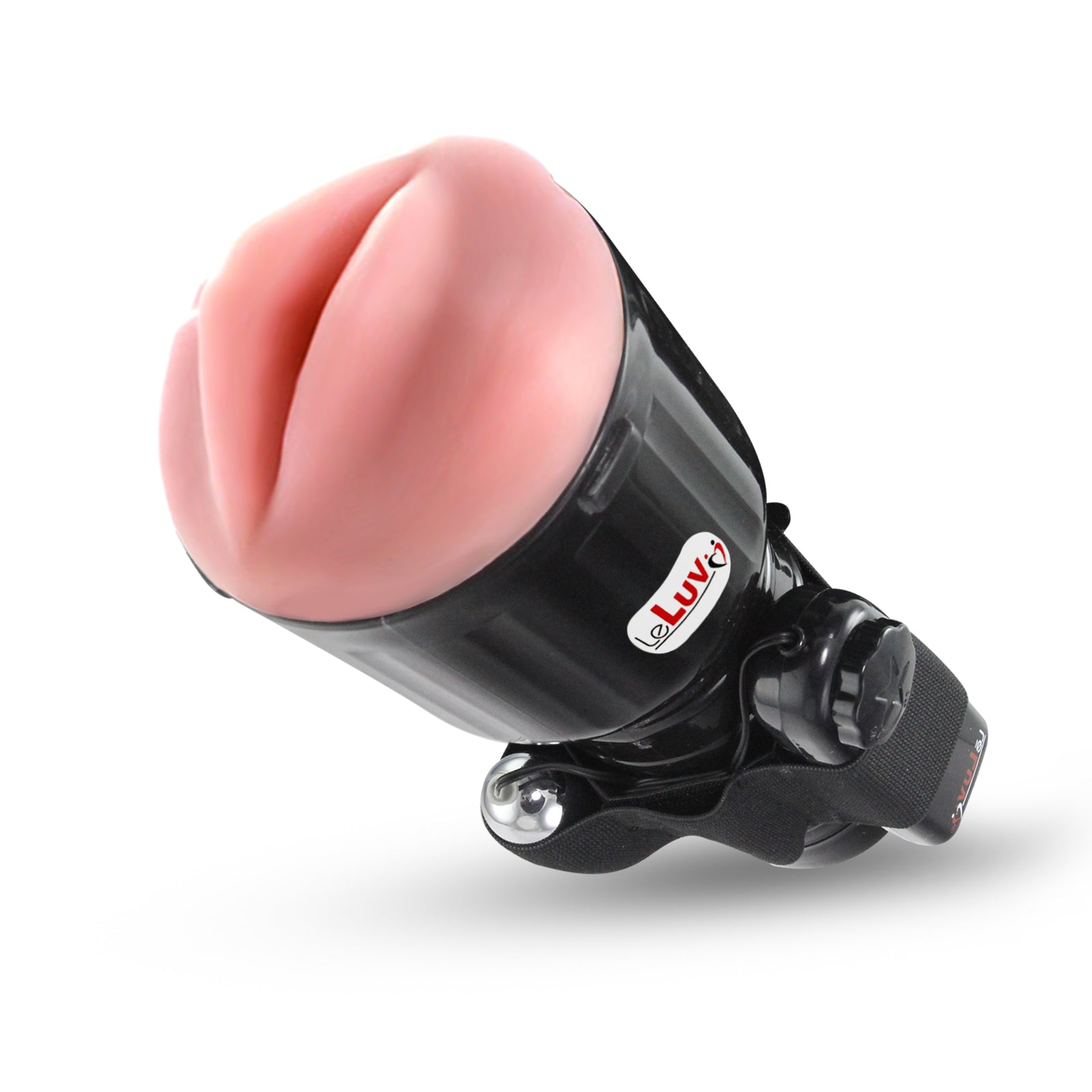 Male Masturbator Handheld Realistic LIPS Texture in Black Case with Rechargable Vibrating Bullet