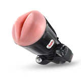Male Masturbator Handheld Realistic LIPS Texture in Black Case with Rechargable Vibrating Bullet