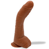 Big Bent 10" Dildo Penis Suction Cup Dong Giant Huge Thick Veined Curved Chocolate