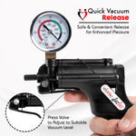 Jacvac Penis Pump | NPT Handle + Gauge | 12" Thick Wall, No Flange Cylinder [Shopify ONLY]