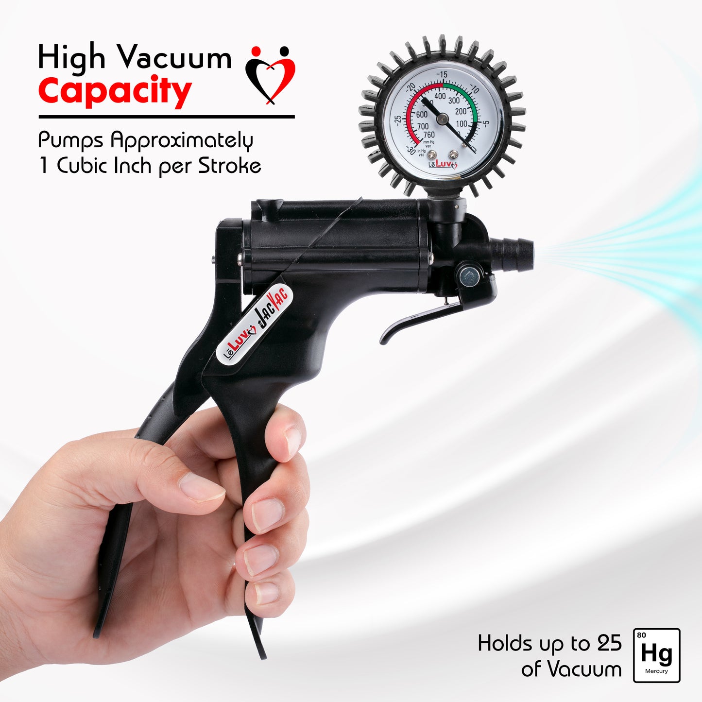 Jacvac Penis Pump | NPT Handle + Protected Gauge | 9" [on Shopify] Thick Wall, No Flange Cylinder