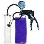Jacvac Penis Pump | Black NPT Handle + Gauge, Silicone Hose | 12" x 2.7" Thick-Walled Penis Cylinder
