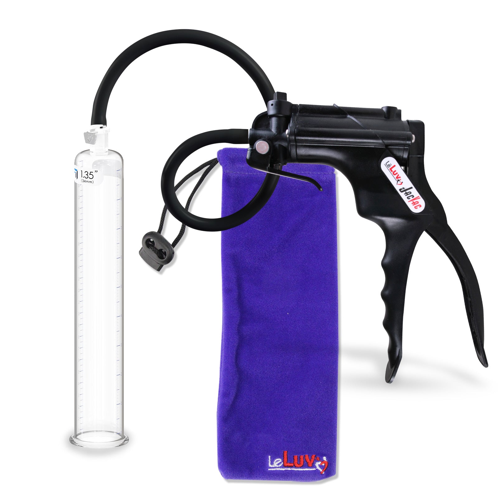 Jacvac Penis Pump | NPT Handle, Silicone Hose | 12" Round Flange | [Black-Pink Handles on Shopify ONLY]