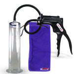 Jacvac Penis Pump | Black NPT Handle, Silicone Hose | 12" x 2.50" Wide Flange Cylinder