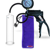 Jacvac Penis Pump | NPT Handle + Protected Gauge | 9" Wide Flange Cylinder