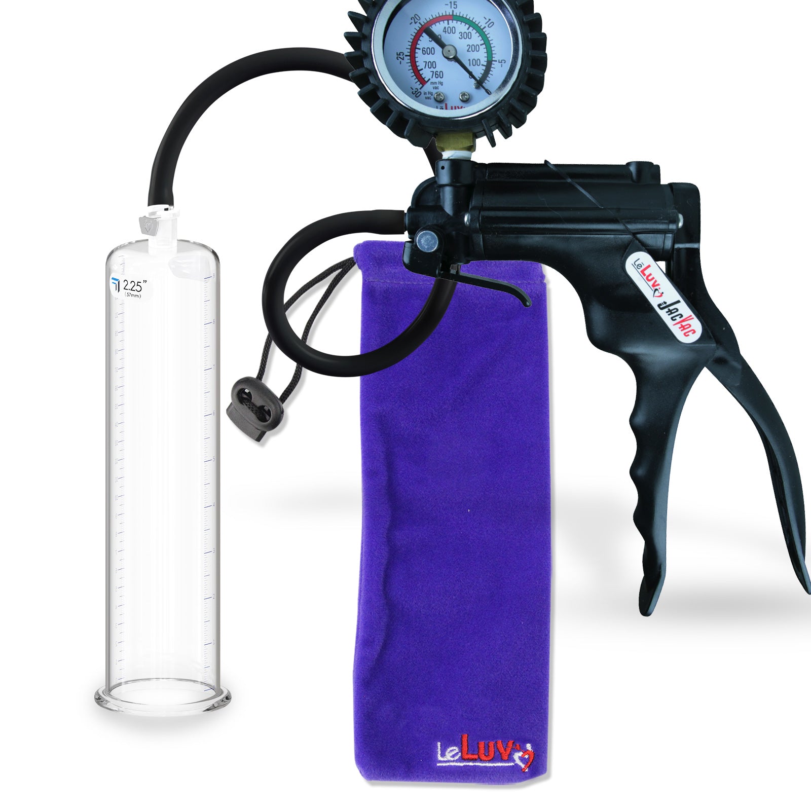 Jacvac Penis Pump | NPT Handle + Protected Gauge | 9" Wide Flange Cylinder