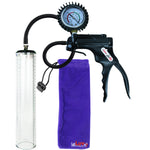Jacvac Penis Pump | Black NPT Handle + Protected Gauge, Silicone Hose | 12" x 2.3" Thick-Walled Penis Cylinder