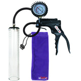 Jacvac Penis Pump | Black NPT Handle + Protected Gauge, Silicone Hose | 12" x 2.3" Thick-Walled Penis Cylinder