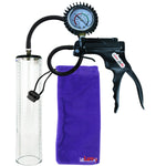 Jacvac Penis Pump | Black NPT Handle + Protected Gauge, Silicone Hose | 12" x 2.7" Thick-Walled Penis Cylinder