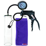 Jacvac Penis Pump | Black NPT Handle + Protected Gauge, Silicone Hose | 12" x 3.1" Thick-Walled Penis Cylinder
