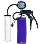 Jacvac Penis Pump | Black NPT Handle + Protected Gauge, Silicone Hose | 9" x 2.3" Thick-Walled Penis Cylinder