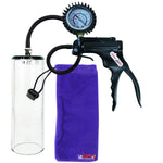 Jacvac Penis Pump | Black NPT Handle + Protected Gauge, Silicone Hose | 9" x 2.9" Thick-Walled Penis Cylinder