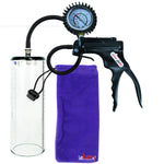 Jacvac Penis Pump | Black NPT Handle + Protected Gauge, Silicone Hose | 9" x 3.1" Thick-Walled Penis Cylinder