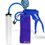 Jacvac Penis Pump | Blue NPT Handle + Gauge, Silicone Hose | 12" x 2.1" Thick-Walled Penis Cylinder