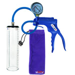 Jacvac Penis Pump | Blue NPT Handle + Gauge, Silicone Hose | 9" x 2.3" Thick-Walled Penis Cylinder