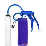 Jacvac Penis Pump | Blue NPT Handle, Silicone Hose | 12" x 2.3" Thick-Walled Penis Cylinder
