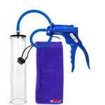 Jacvac Penis Pump | Blue NPT Handle, Silicone Hose | 12" x 2.7" Thick-Walled Penis Cylinder