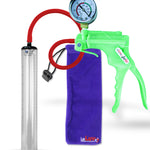 Jacvac Penis Pump | Green NPT Handle + Gauge, Silicone Hose | 12" x 1.5" Thick-Walled Penis Cylinder