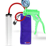 Jacvac Penis Pump | Green NPT Handle + Gauge, Silicone Hose | 12" x 2.1" Thick-Walled Penis Cylinder