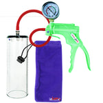 Jacvac Penis Pump | Green NPT Handle + Gauge, Silicone Hose | 9" x 3.1" Thick-Walled Penis Cylinder