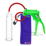 Jacvac Penis Pump | Green NPT Handle, Silicone Hose | 9" x 2.00" Round Flange Cylinder 