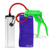 Jacvac Penis Pump | Green NPT Handle, Silicone Hose | 9" x 2.5" Thick-Walled Penis Cylinder