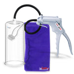 Jacvac Penis Pump | Grey NPT Handle, Silicone Hose | 9" x 4.10" Round Flange Cylinder 