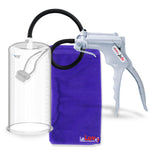 Jacvac Penis Pump | Grey NPT Handle, Silicone Hose | 9" x 4.50" Round Flange Cylinder 