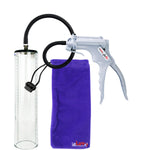 Jacvac Penis Pump | Grey NPT Handle, Silicone Hose | 12" x 2.7" Thick-Walled Penis Cylinder