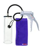Jacvac Penis Pump | Grey NPT Handle, Silicone Hose | 9" x 2.7" Thick-Walled Penis Cylinder